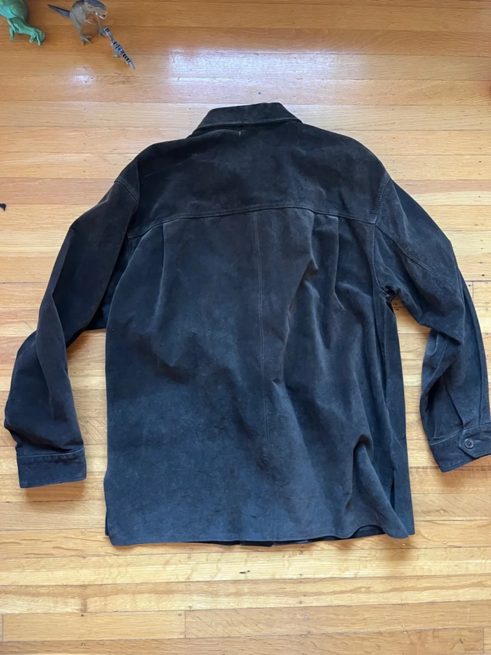 Vintage 80s 90s Banana Republic brown suede work shirt shacket M cabincore